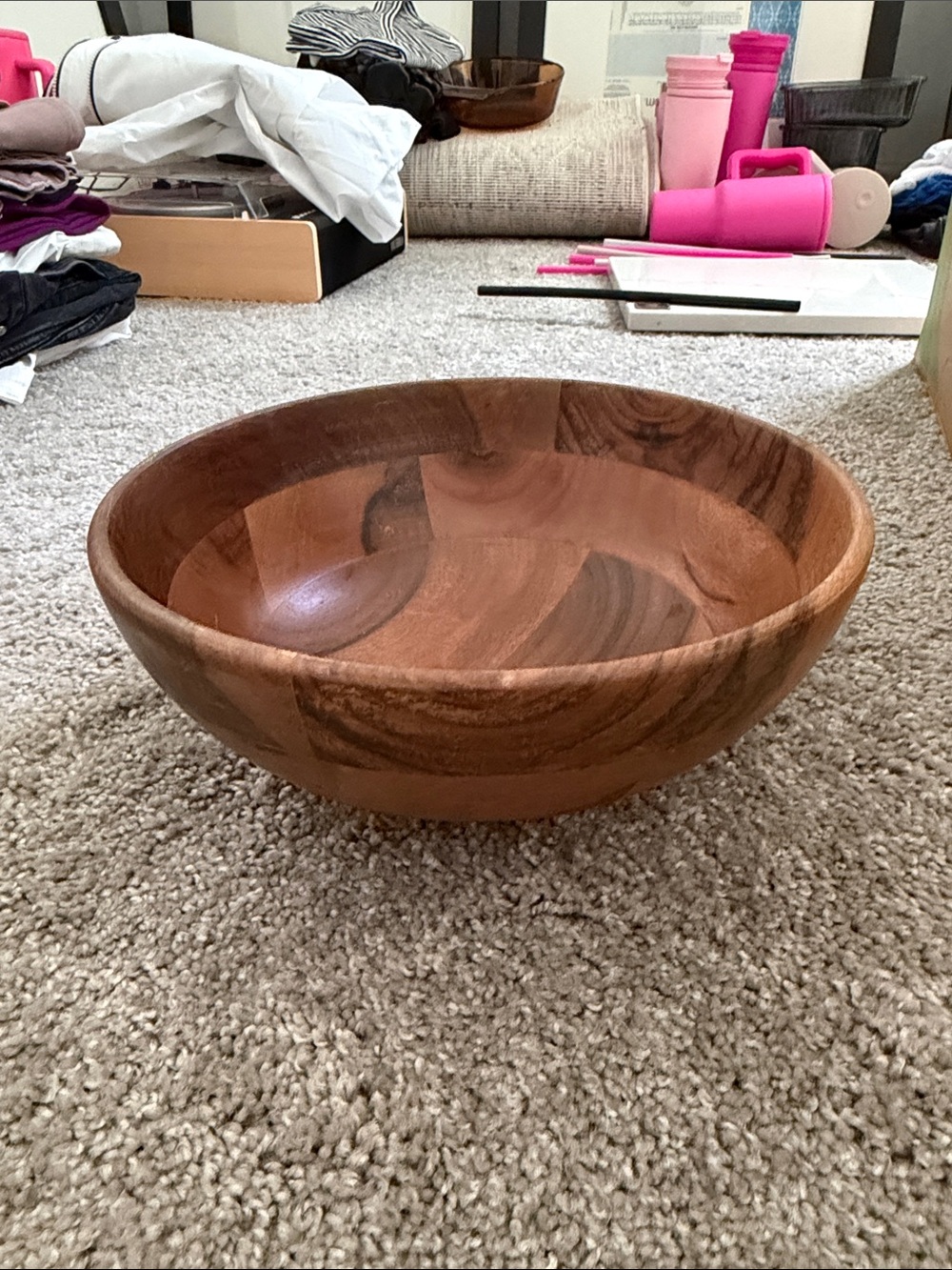 Threshold Arjun Wood Serving Bowl in Warm Brown